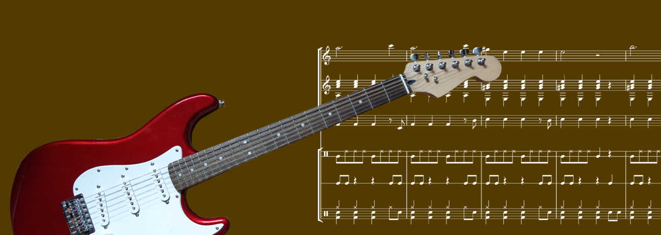 E-Gitarre mit Notenblatt